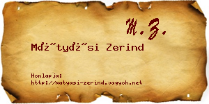 Mátyási Zerind névjegykártya